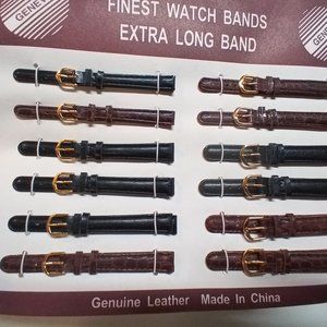 Lot of 12 Genuine Leather Finest Extra Long Bands Brown, Black Texture -…